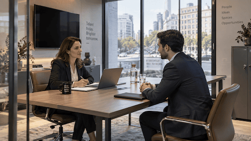 Despacho privado corporativo para entrevistas confidenciales de RRHH
