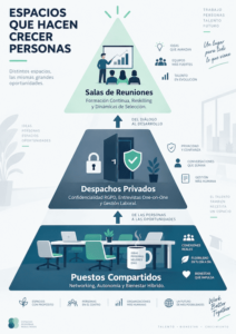 Embudo de segmentación de espacios de coworking según las funciones de RRHH